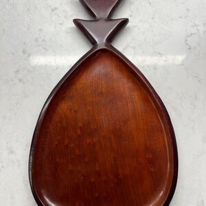 Vintage Pantalcraft  Handmade HAITI Genuine Mahogany PINEAPPLE Nut Dish